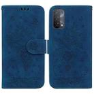 For OPPO A74 5G / A93 5G / A54 5G Butterfly Rose Embossed Leather Phone Case(Blue) - 1