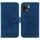 For OPPO A94 4G / F19 Pro / Reno5 F Butterfly Rose Embossed Leather Phone Case(Blue) - 1