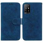 For OPPO A94 5G / F19 Pro+ 5G / Reno5 Z Butterfly Rose Embossed Leather Phone Case(Blue) - 1