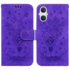 For OPPO A96 5G / Reno7 Z 5G Butterfly Rose Embossed Leather Phone Case(Purple) - 1