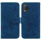 For OPPO Realme 8 5G / Q3 5G Butterfly Rose Embossed Leather Phone Case(Blue) - 1