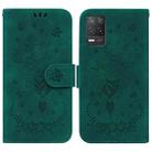 For OPPO Realme 8 5G / Q3 5G Butterfly Rose Embossed Leather Phone Case(Green) - 1
