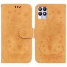 For OPPO Realme 8i Butterfly Rose Embossed Leather Phone Case(Yellow) - 1