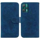 For OPPO Realme 9 Pro Butterfly Rose Embossed Leather Phone Case(Blue) - 1