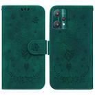 For OPPO Realme 9 Pro Butterfly Rose Embossed Leather Phone Case(Green) - 1