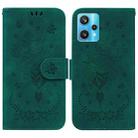 For OPPO Realme 9 Pro+ / Realme 9 4G Butterfly Rose Embossed Leather Phone Case(Green) - 1