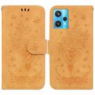 For OPPO Realme 9 Pro+ / Realme 9 4G Butterfly Rose Embossed Leather Phone Case(Yellow) - 1