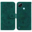 For OPPO Realme C21 Butterfly Rose Embossed Leather Phone Case(Green) - 1