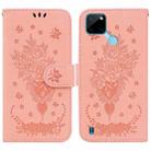 For OPPO Realme C21Y Butterfly Rose Embossed Leather Phone Case(Pink) - 1