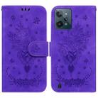 For OPPO Realme C31 Butterfly Rose Embossed Leather Phone Case(Purple) - 1