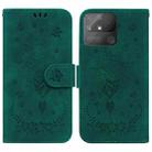 For OPPO Realme Narzo 50A Butterfly Rose Embossed Leather Phone Case(Green) - 1