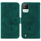 For OPPO Realme Narzo 50i Butterfly Rose Embossed Leather Phone Case(Green) - 1