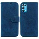 For OPPO Reno5 5G / 4G / Reno5 K / Find X3 Lite Butterfly Rose Embossed Leather Phone Case(Blue) - 1