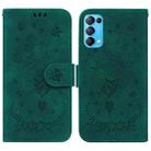 For OPPO Reno5 5G / 4G / Reno5 K / Find X3 Lite Butterfly Rose Embossed Leather Phone Case(Green) - 1