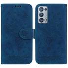 For OPPO Reno6 Pro+ 5G Butterfly Rose Embossed Leather Phone Case(Blue) - 1