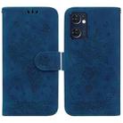 For OPPO Reno7 5G / Find X5 Lite Butterfly Rose Embossed Leather Phone Case(Blue) - 1