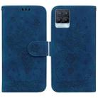 For OPPO Realme 8 / 8 Pro Butterfly Rose Embossed Leather Phone Case(Blue) - 1