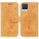 For OPPO Realme 8 / 8 Pro Butterfly Rose Embossed Leather Phone Case(Yellow) - 1