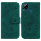 For OPPO Realme C15 / C12 / Narzo 20 Butterfly Rose Embossed Leather Phone Case(Green) - 1