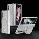 For Samsung Galaxy Z Fold2 5G GKK Integrated Magnetic Armor Flip Phone Case with Holder(Silver) - 1