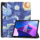 For Lenovo Tab M10 3rd Gen Custer Painted 3-Fold Holder Smart Leather Tablet Case(Starry Sky) - 1