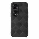 For Honor 70 Pro / 70 Pro+ Weave Plaid PU Phone Case(Black) - 1