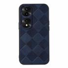 For Honor 70 Pro / 70 Pro+ Weave Plaid PU Phone Case(Blue) - 1