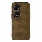 For Honor 70 Pro / 70 Pro+ Weave Plaid PU Phone Case(Green) - 1