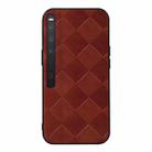 For Huawei Mate Xs 2 Weave Plaid PU Phone Case(Brown) - 1