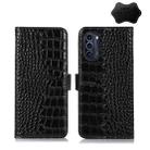 For Motorola Moto G52j 5G Crocodile Top Layer Cowhide Leather Phone Case(Black) - 1