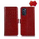 For Motorola Moto G52j 5G Crocodile Top Layer Cowhide Leather Phone Case(Red) - 1