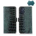 For Motorola Moto G52j 5G Crocodile Top Layer Cowhide Leather Phone Case(Green) - 1