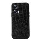 For Xiaomi Redmi Note 11T Pro Crocodile Top Layer Cowhide Leather Phone Case(Black) - 1