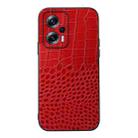 For Xiaomi Redmi Note 11T Pro Crocodile Top Layer Cowhide Leather Phone Case(Red) - 1