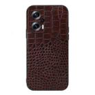 For Xiaomi Redmi Note 11T Pro Crocodile Top Layer Cowhide Leather Phone Case(Coffee) - 1