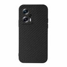 For Xiaomi Redmi Note 11T Pro / 11T Pro+ Accurate Hole Carbon Fiber Texture PU Phone Case(Black) - 1