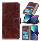 For iPhone 14 Plus Retro Crazy Horse Texture Horizontal Flip Leather Phone Case  (Brown) - 1