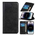 For iPhone 14 Pro Magnetic Crazy Horse Texture Horizontal Flip Leather Phone Case (Black) - 1