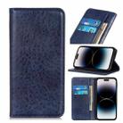 For iPhone 14 Pro Max Magnetic Crazy Horse Texture Horizontal Flip Leather Phone Case (Blue) - 1