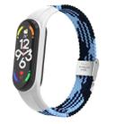 For Xiaomi Mi Band 7 Adjustable Nylon Braided Integrated Watch Band(Black Blue) - 1