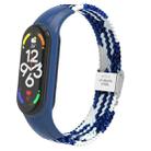 For Xiaomi Mi Band 7 Adjustable Nylon Braided Integrated Watch Band(Blue White) - 1