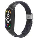 For Xiaomi Mi Band 7 Adjustable Nylon Braided Integrated Watch Band(Charcoal) - 1