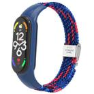 For Xiaomi Mi Band 7 Adjustable Nylon Braided Integrated Watch Band(Blue Red) - 1