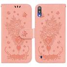 For Samsung Galaxy A10 / M10 Butterfly Rose Embossed Leather Phone Case(Pink) - 1