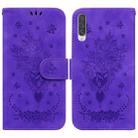 For Samsung Galaxy A50 / A30s / A50s Butterfly Rose Embossed Leather Phone Case(Purple) - 1
