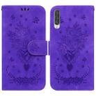 For Samsung Galaxy A70 / A70s Butterfly Rose Embossed Leather Phone Case(Purple) - 1