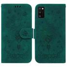 For Samsung Galaxy A41 Butterfly Rose Embossed Leather Phone Case(Green) - 1