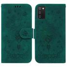 For Samsung Galaxy A02s US Version Butterfly Rose Embossed Leather Phone Case(Green) - 1