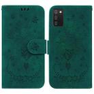 For Samsung Galaxy A02s EU Version Butterfly Rose Embossed Leather Phone Case(Green) - 1