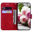 For Samsung Galaxy A02s EU Version Butterfly Rose Embossed Leather Phone Case(Red) - 4